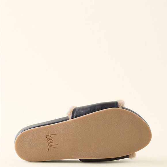 NEW BEEK Made In Mexico Leather Gallito Shearling Slide  women Sandals 925 7t3 - Picture 6 of 7